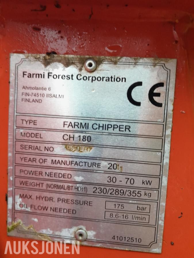 2011 Farmi CH180 flishugger