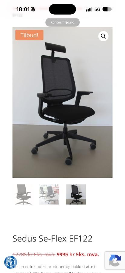26 Sedus se:flex EF-122 helt ny ergonomisk kontorstol