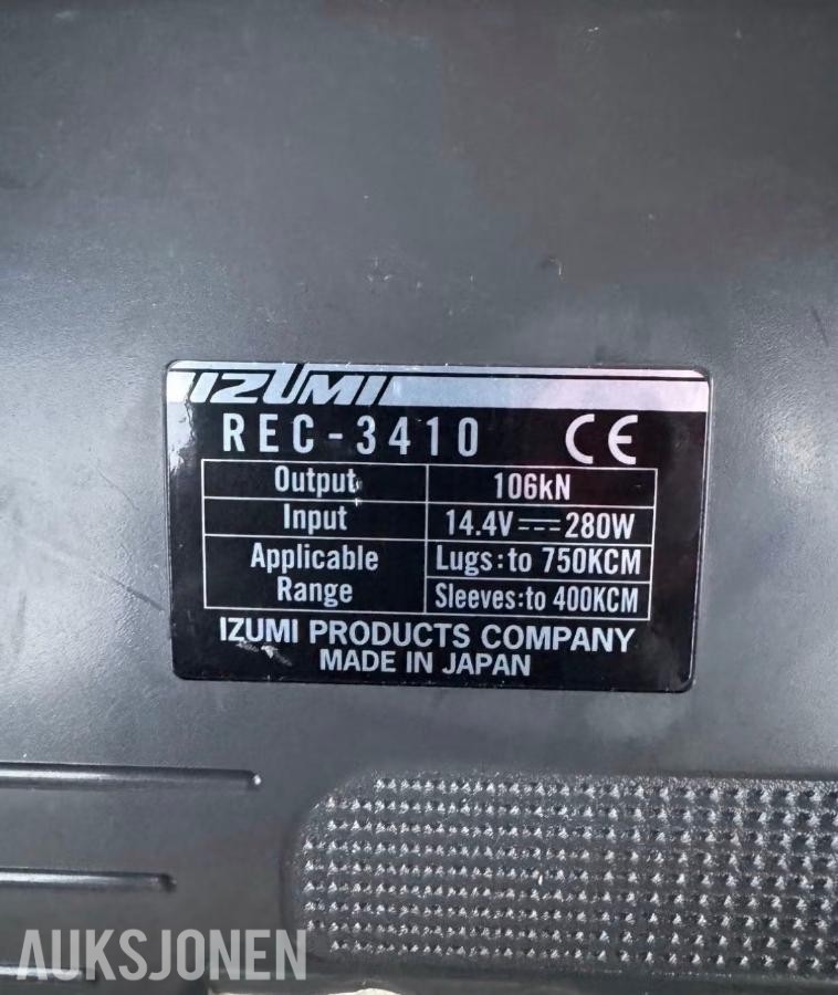 Izumi REC-3410 batteridrevet hydraulisk kabelpresser – 12 tonn