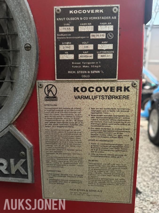 1981 Kocoverk TA 5A byggtørke