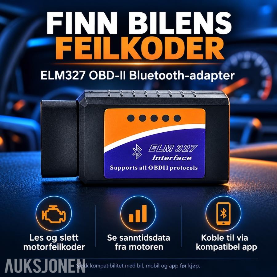 OBD 2 scanner Bluetooth for iPhone eller samsung og PC