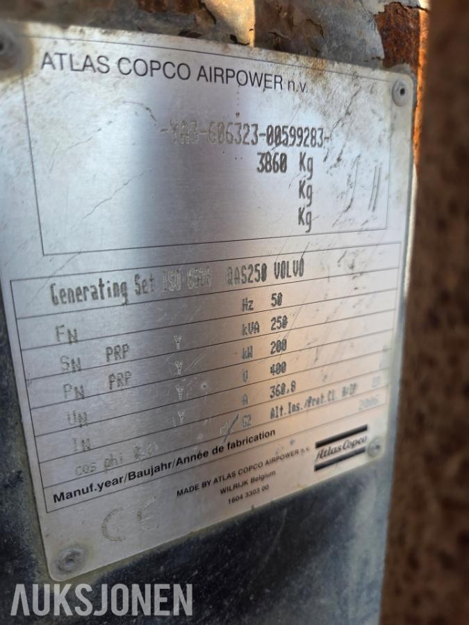 2006 Atlas QAS 250 D Generator - Aggregat