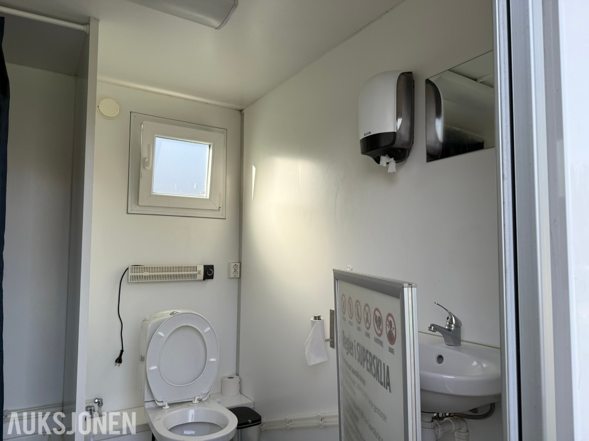 Arnpro 550MB sanitærbrakke – 3 separate bad med dusj/WC – 230/400V 