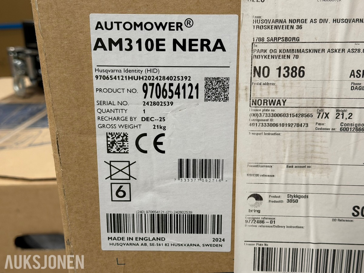 2024 Husqvarna Automower 310E NERA robotgressklipper