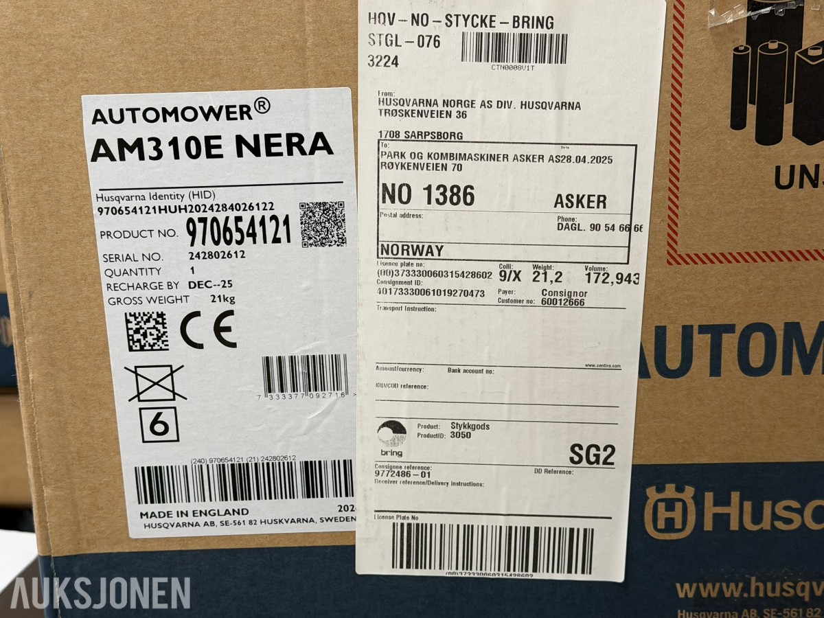 2024 Husqvarna Automower 310E NERA robotgressklipper