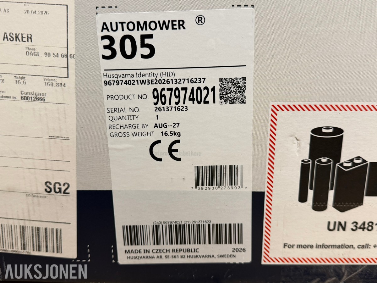 2026 Husqvarna Automower 305 robotgressklipper