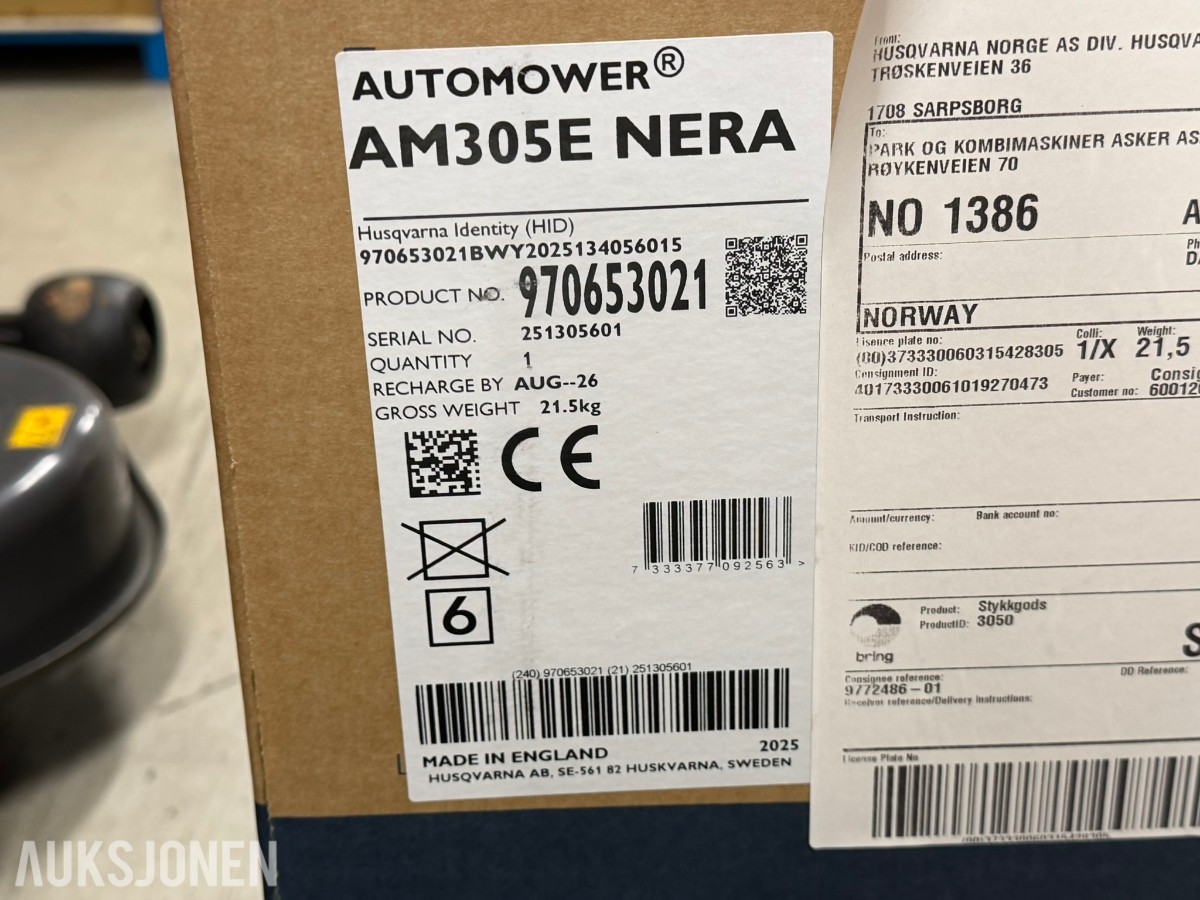 2025 Husqvarna Automower 305E NERA robotgressklipper