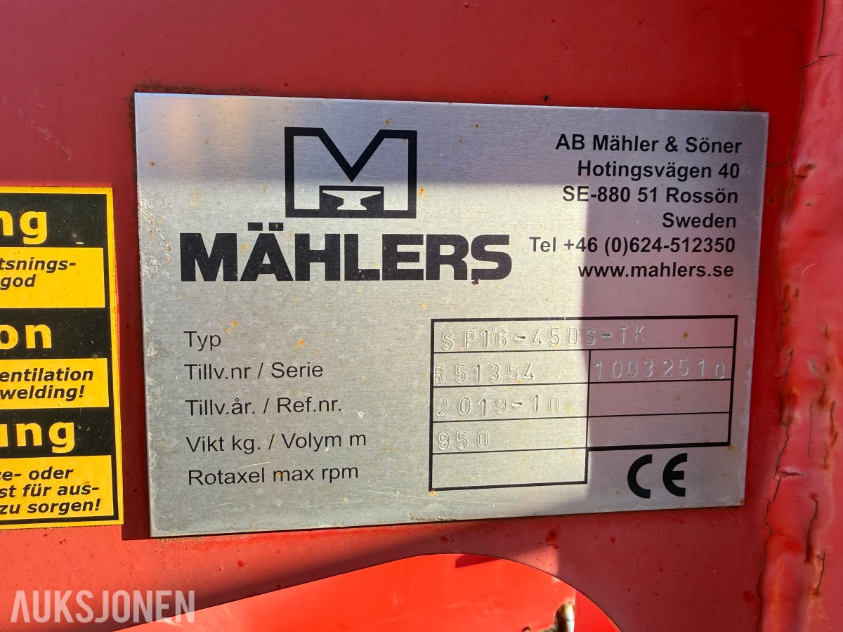 2019 Mahlers 45B sideplog med slaps.