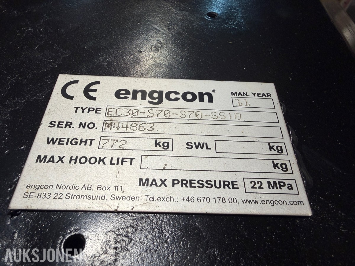 2011 Engcon EC30 Tiltrotator med S70 feste