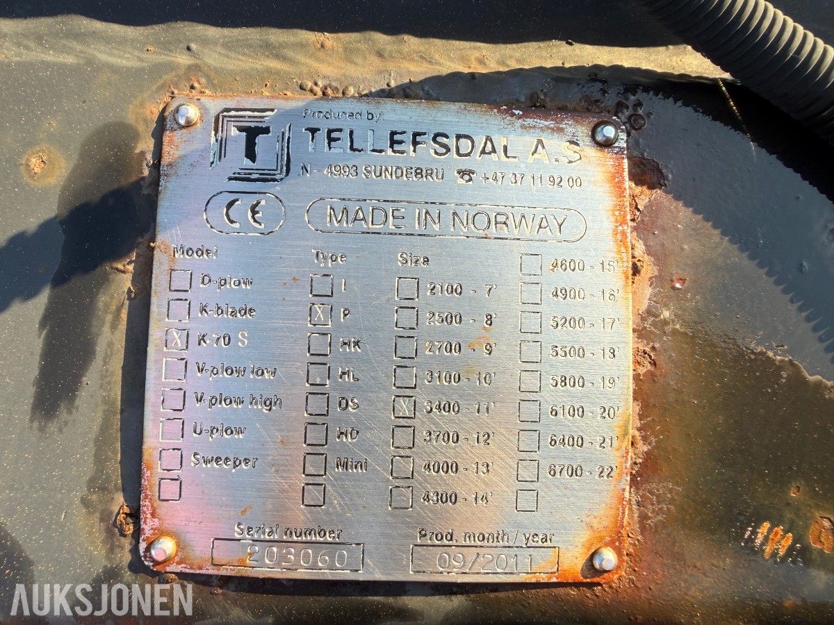 2011 Tellefsdal K70S-3400 med slaps.