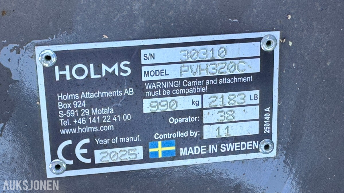 2025 Holms PVH320C vikeplog – 3,2 meter