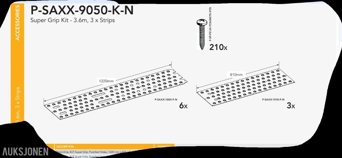 1 pakke Helt nytt SuperGrip til maskin henger