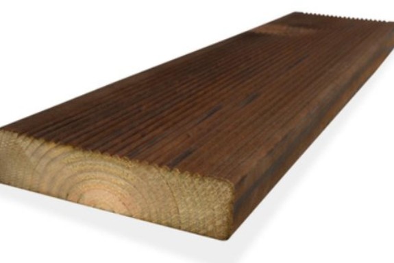 Terrassebord 28x120x5100 Rillet Royal Brun 126stk lange lengder