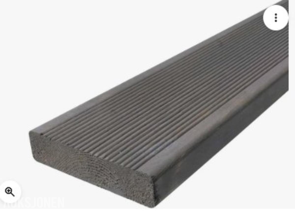 Terrassebord Furu 28x120x3600 Rillet Royal Grå