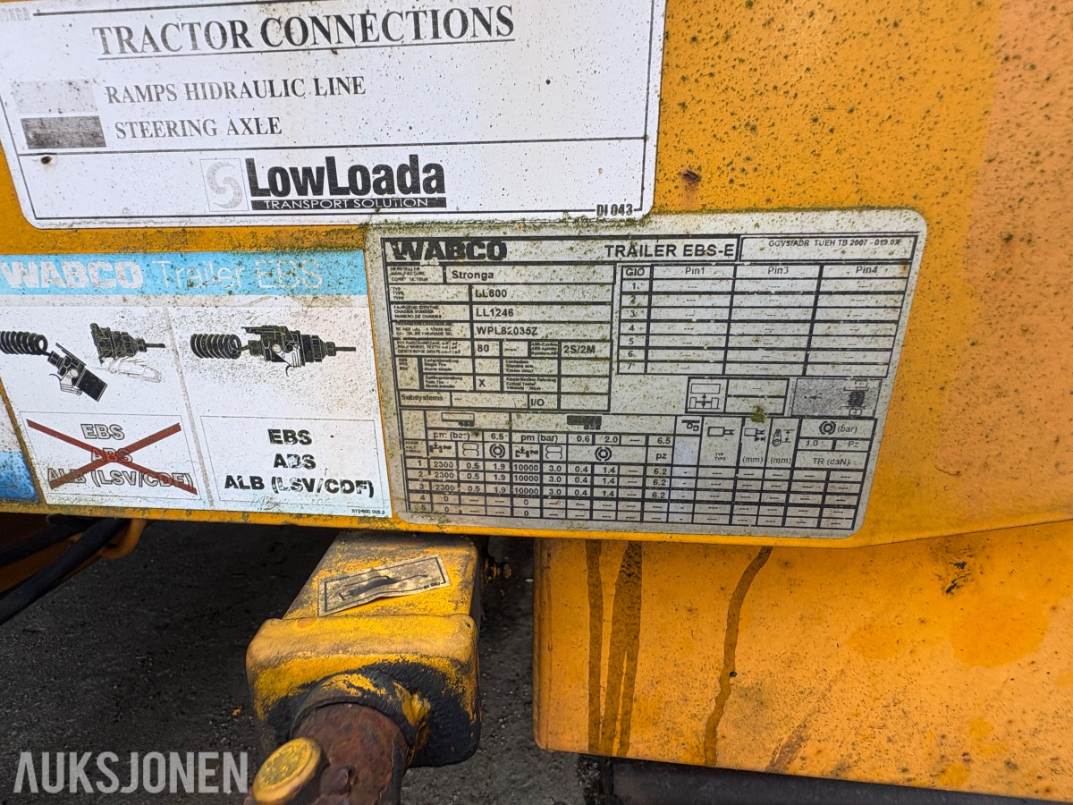 2015 Stronga LL800 Hook Loada Traktortilhenger, kjørebruer, luftbremser, ABS