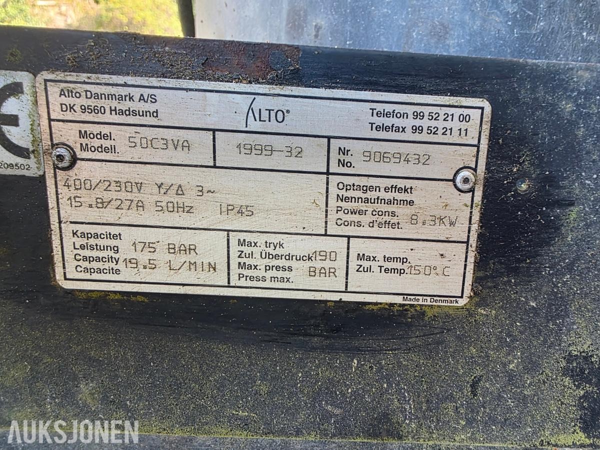 ALTO 50C3VA varmtvannsvasker 175 bar – reparasjonsobjekt