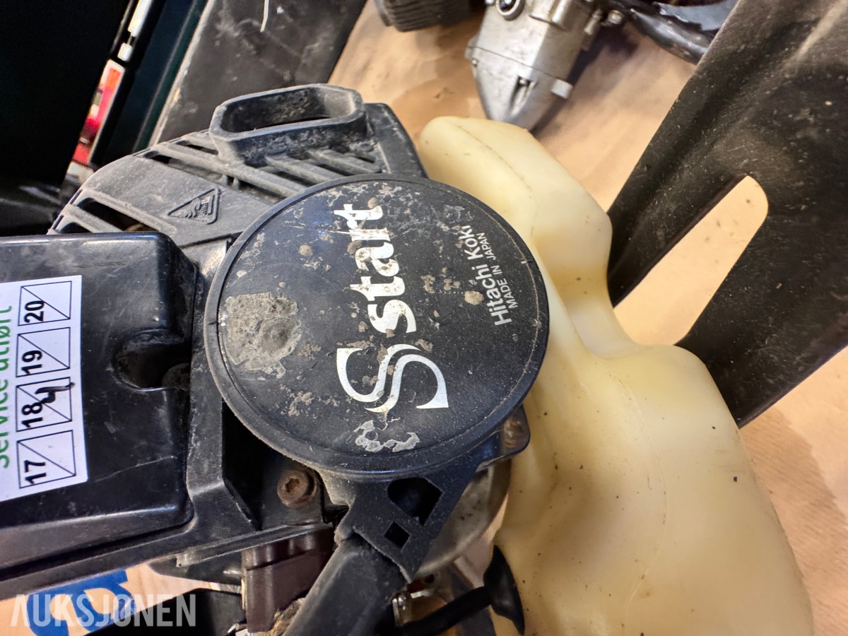 6 stk bensindrevne boremaskiner Hitachi m.fl.