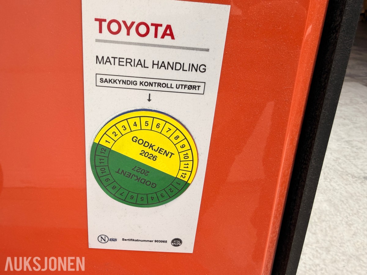 2019 Toyota SWE120 elektrisk stabler 1 200 kg / 3,3 m