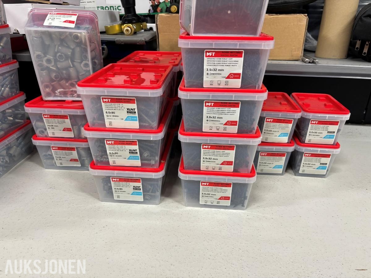 Pall med MFT festemidler – 356 pakker / 31 ulike varelinjer