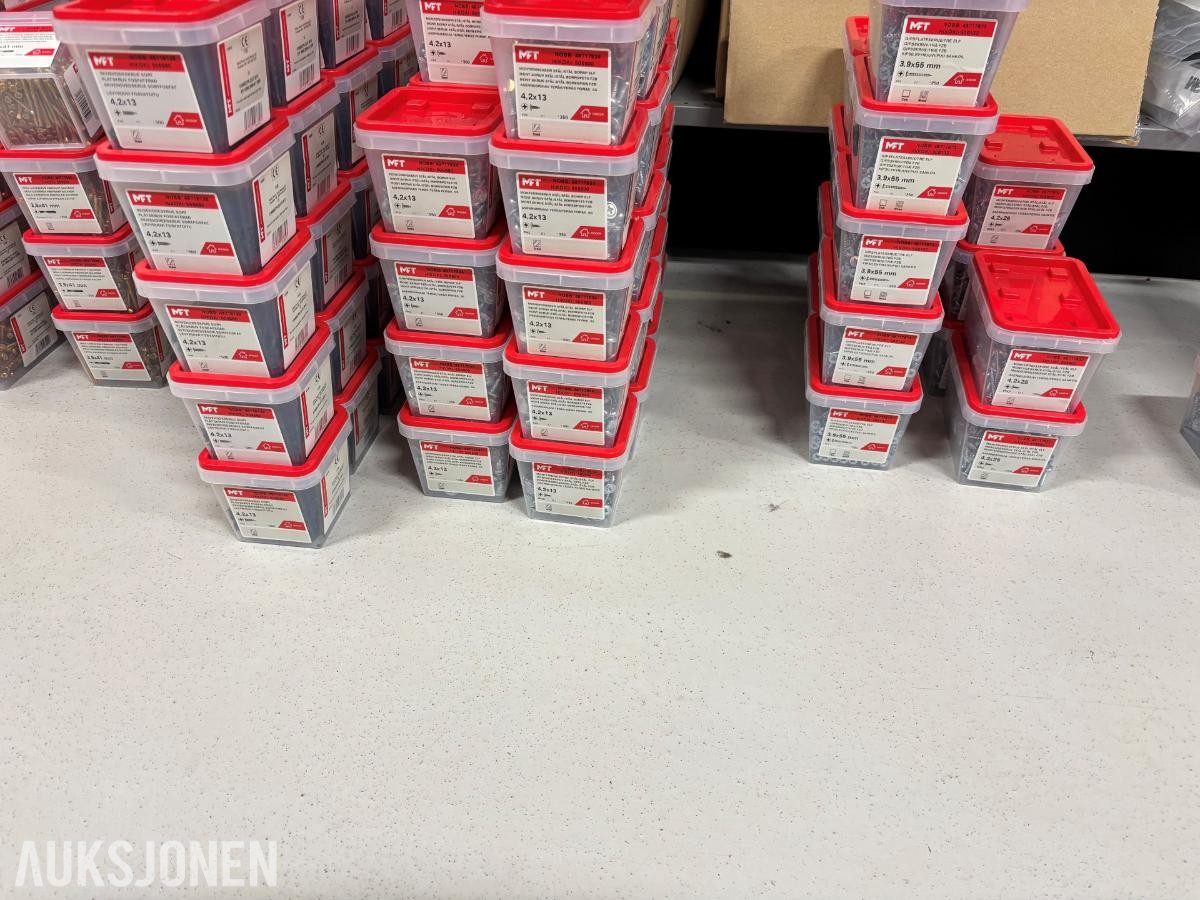 Pall med MFT festemidler – 356 pakker / 31 ulike varelinjer