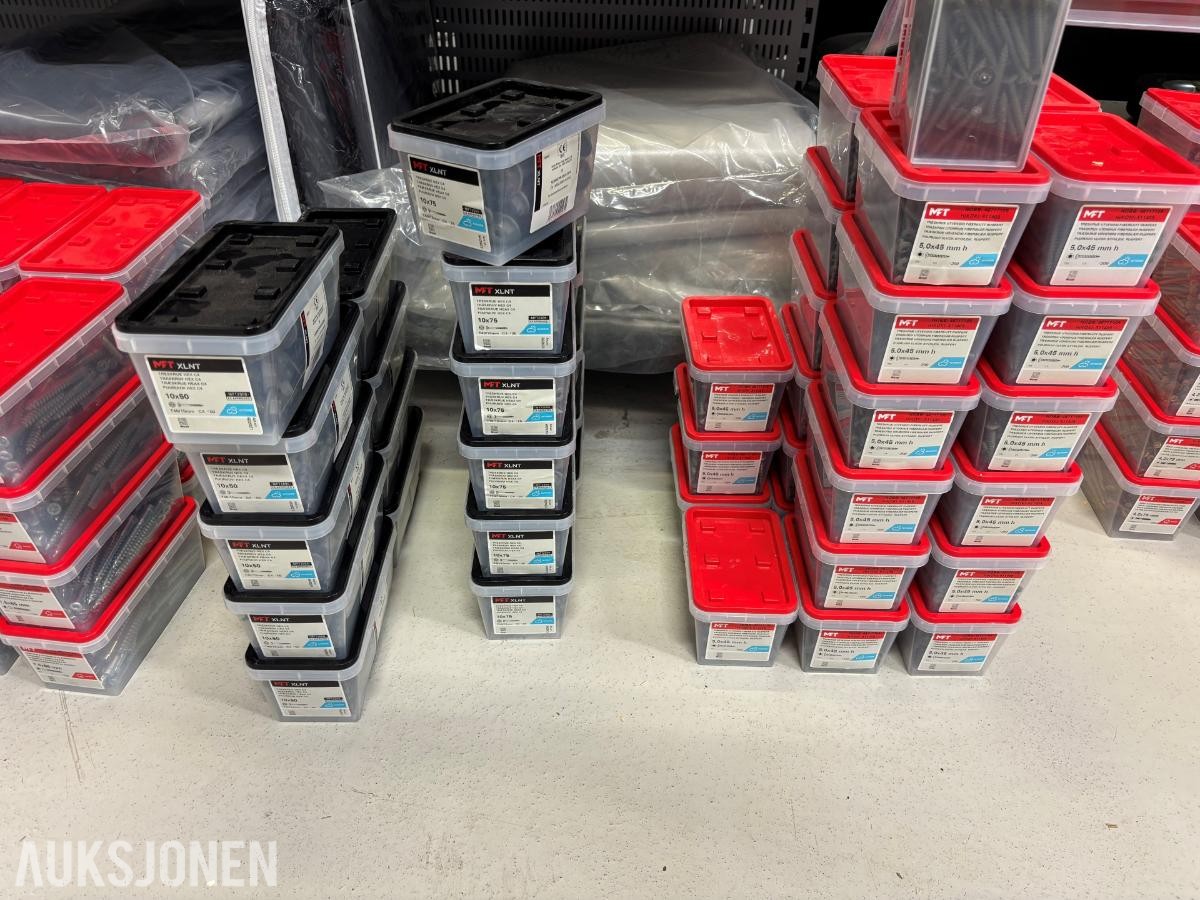 Pall med MFT festemidler – 356 pakker / 31 ulike varelinjer