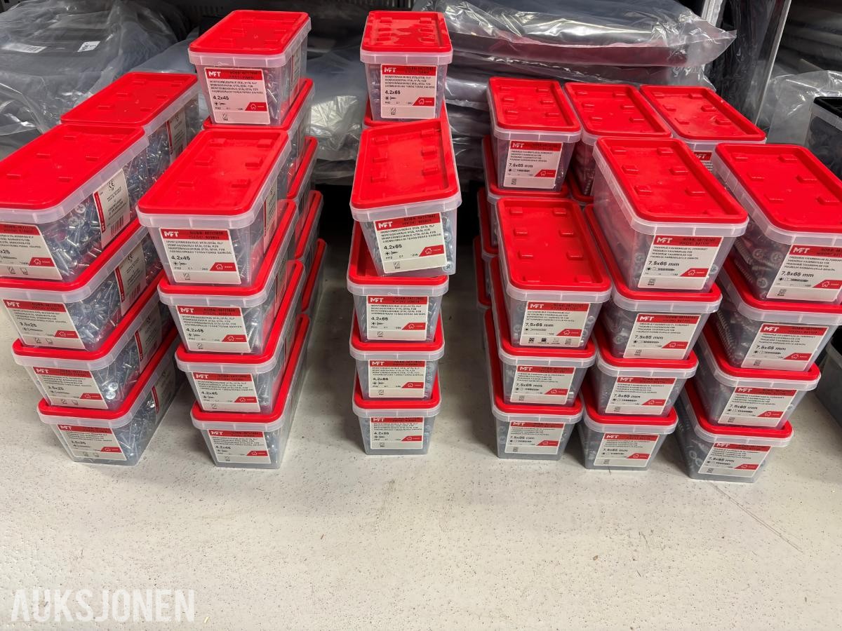 Pall med MFT festemidler – 356 pakker / 31 ulike varelinjer