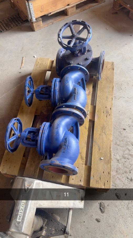 3 stk. ventiler DN125 PN16