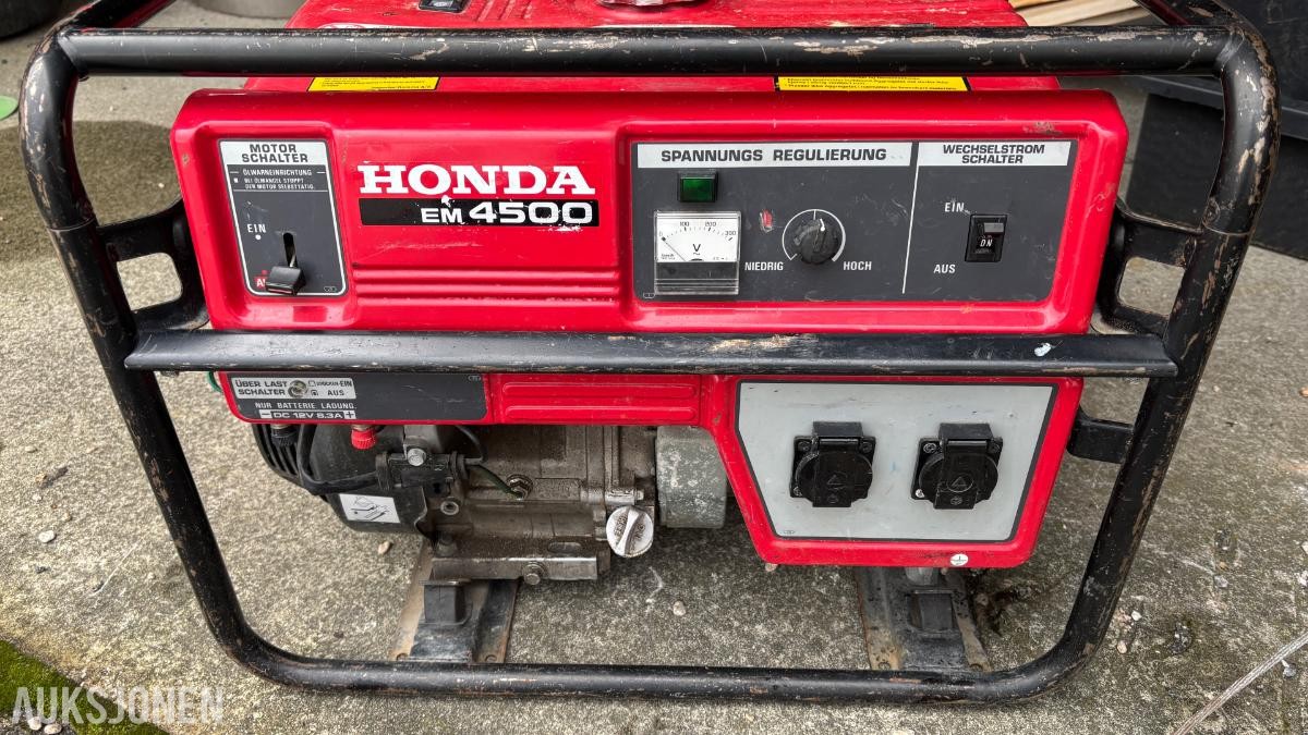 Honda EM4500 aggregat – Starter alltid og sviver fint
