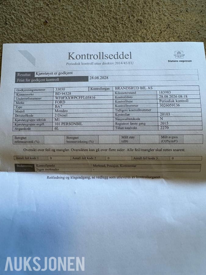 2015 FORD MONDEO 1.5 TDCI 120HK EU-OK 08.28 HENGERFESTE KAMERA NAVI