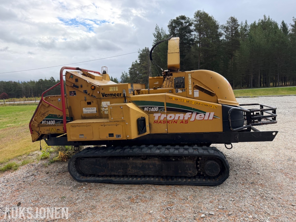Wermeer BC1400TX. Beltegående trommelflishugger fra 2006 - 2008. Dieseldrevet