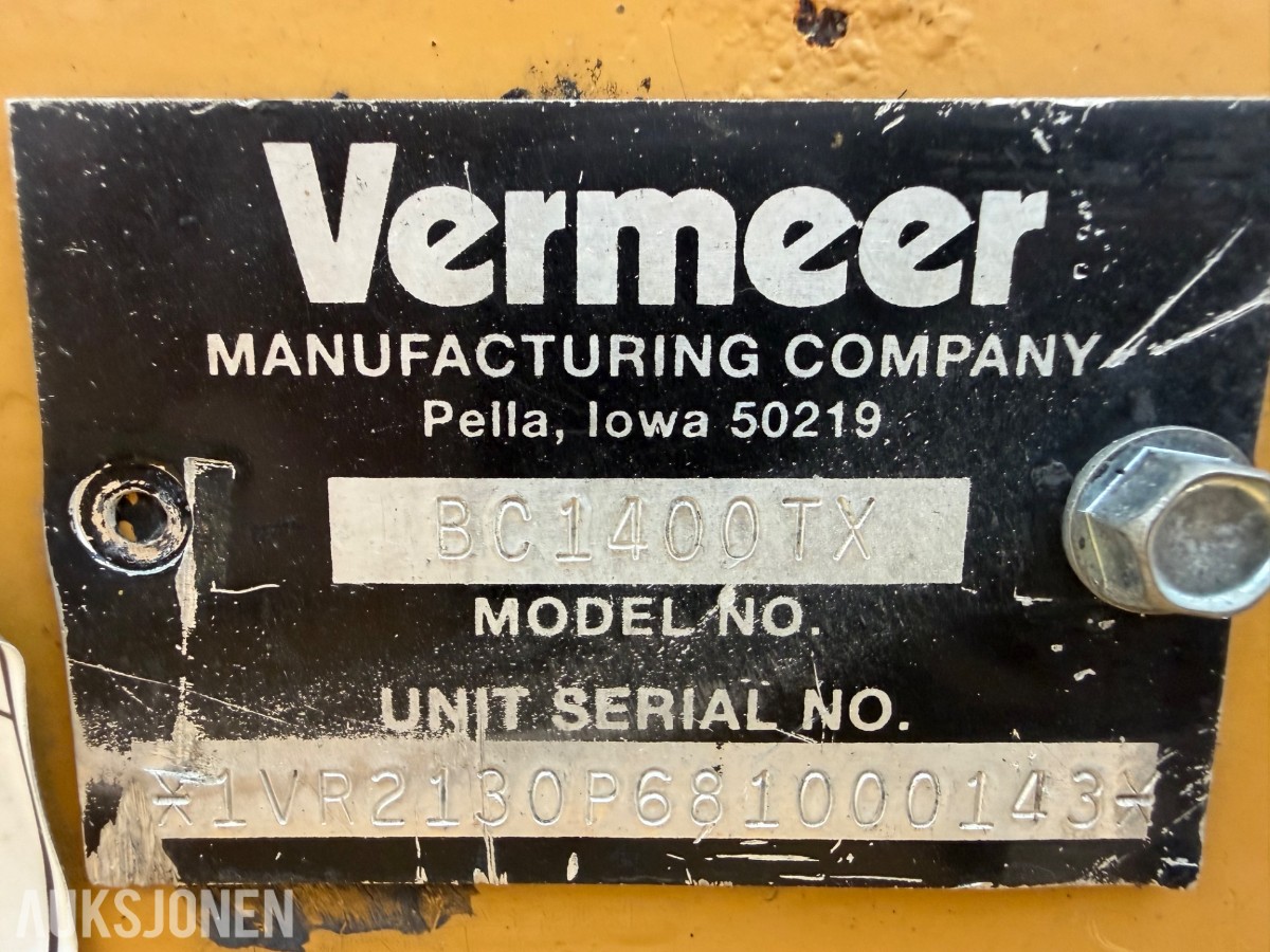 Wermeer BC1400TX. Beltegående trommelflishugger fra 2006 - 2008. Dieseldrevet