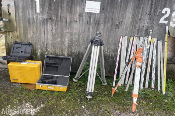 Topcon – Diverse brukt oppmålingsutstyr og tomme bokser