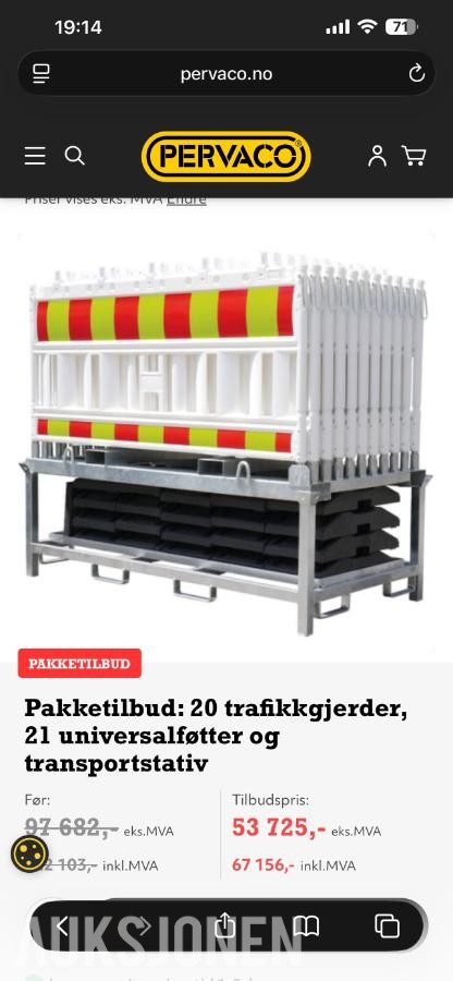 2024 Trafikkgjerde- refleks gjerde  20 stk 