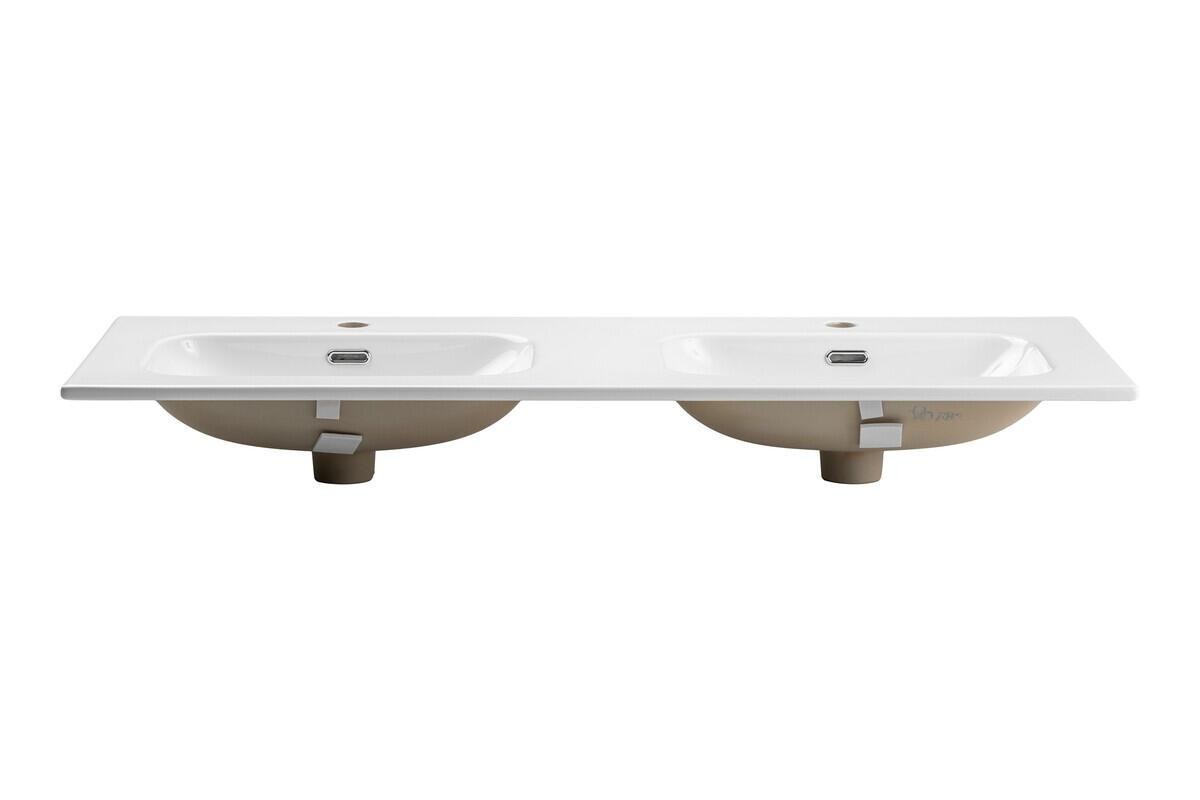 Komplett baderomsmøbelsett VIOLA CREMONA 120 cm – dobbelservant og LED-speil 