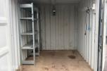 2015 10 fots lagercontainer med el-anlegg og stålreol