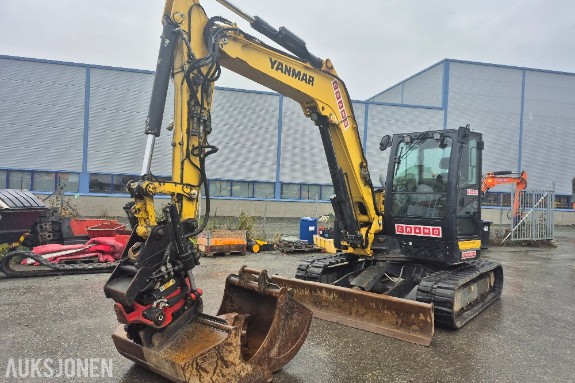 2018 Yanmar ViO80 beltegraver med Rototilt, S50-feste, skjær og 3 skuffer.