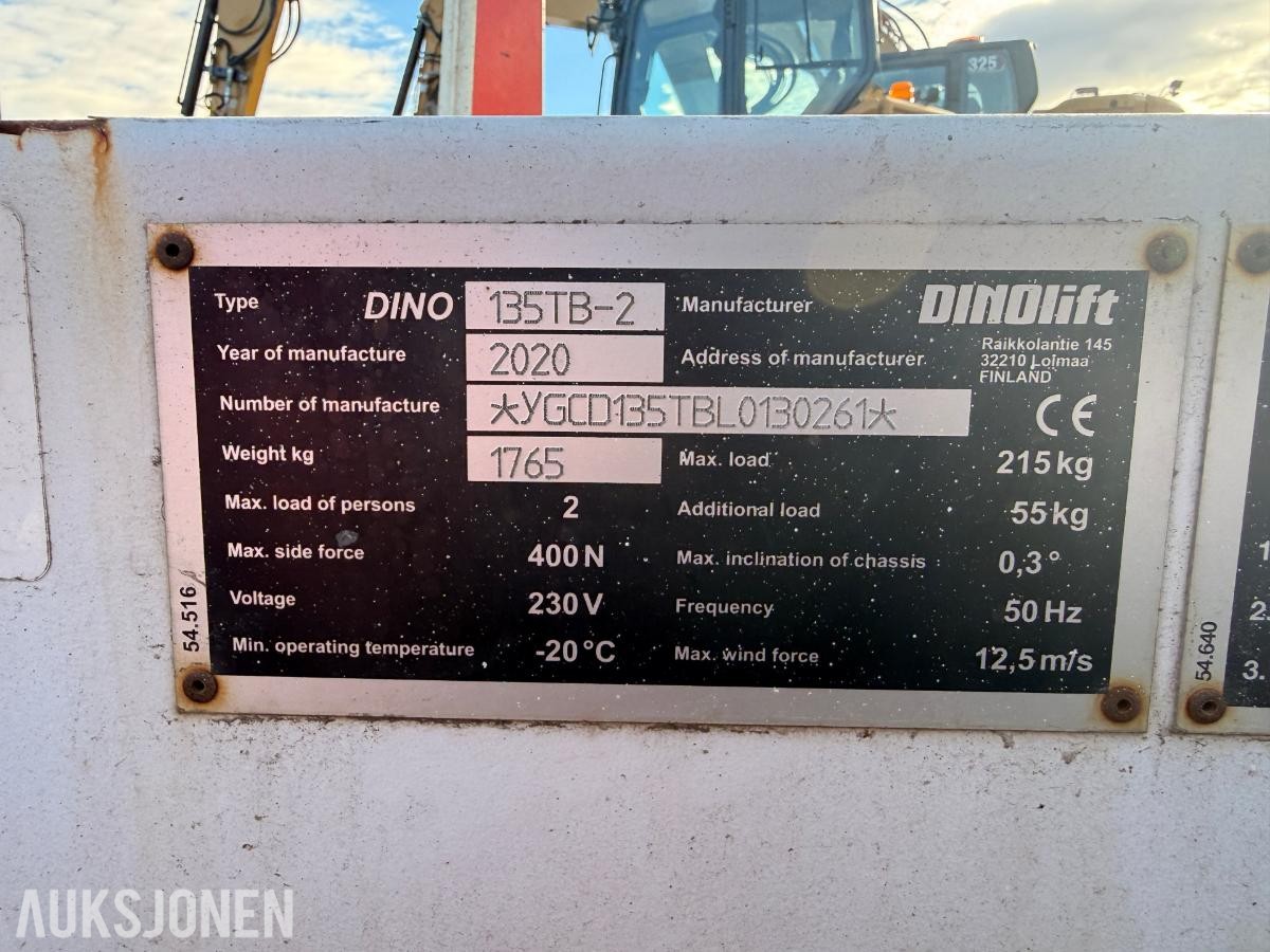 2020 Dino 135TB-2 Tilhengerlift med svært lite timer