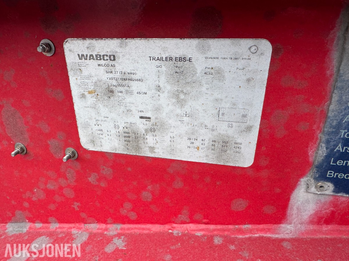 2016 Wilco SHK 27 krokslep | 3 aksler | 27 tonn