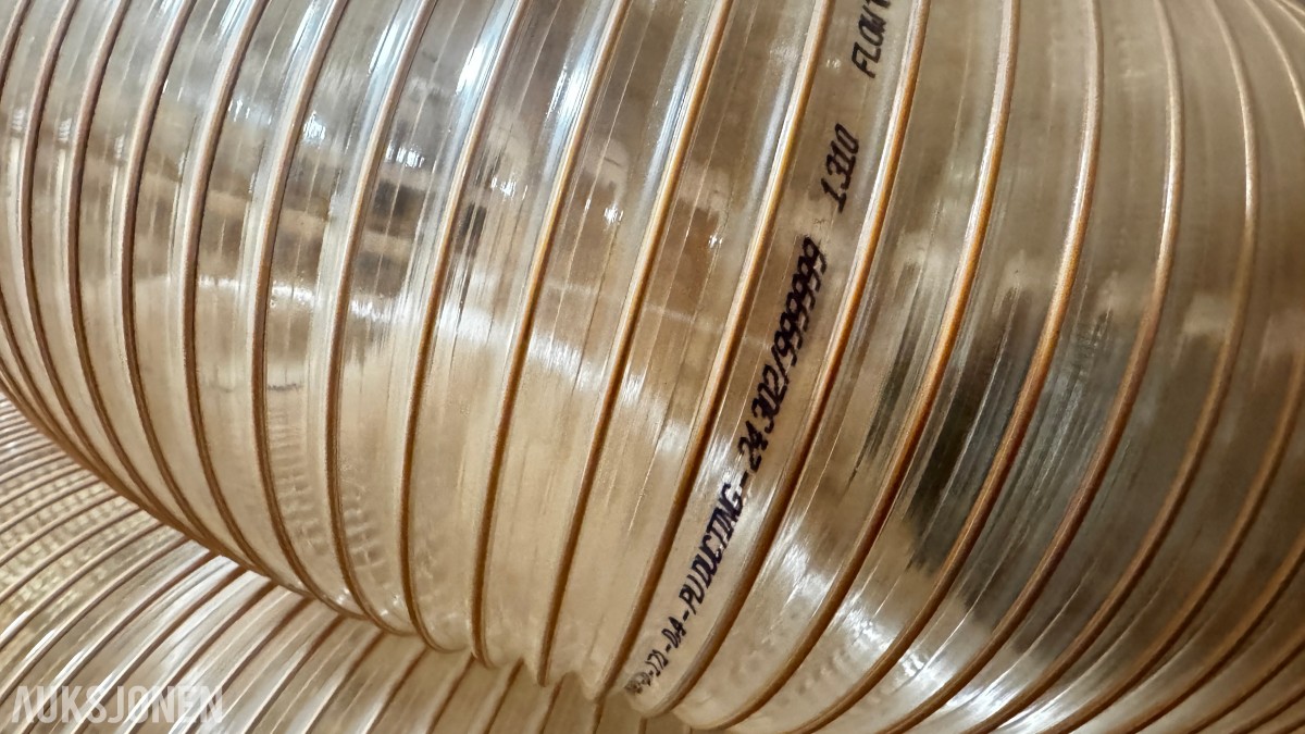 Fleksibel transparent slange – Ø120 mm