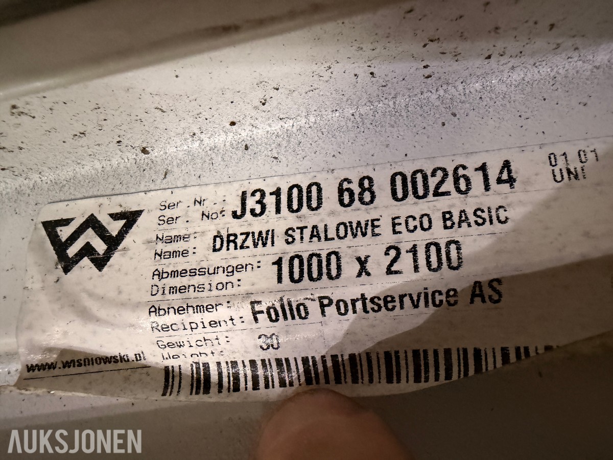 9 stk WIŚNIOWSKI ståldører - ECO BASIC - EI30/EI60