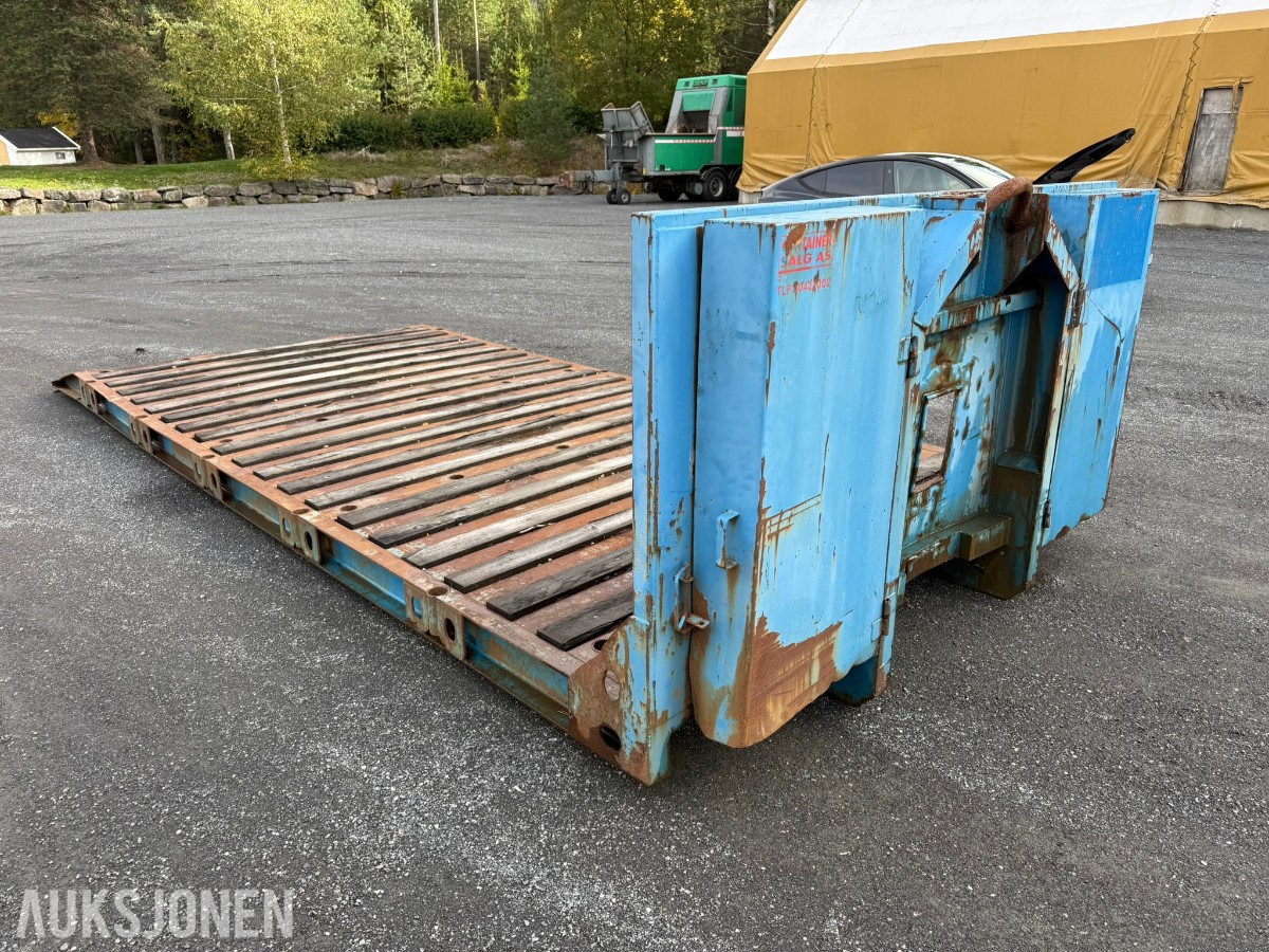 6 METER KROKFLAK / MASKINFLAK MED SKRÅ KJØRERAMPE 