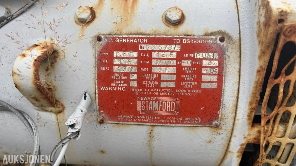 Stamford 12,5 kVA generator uten motor