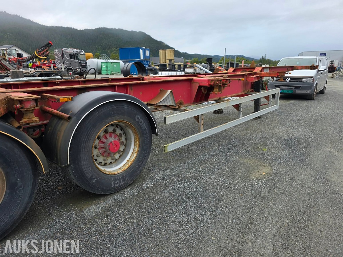 2008 Schweriner Container Chassi-Tilhenger 3 Akslet