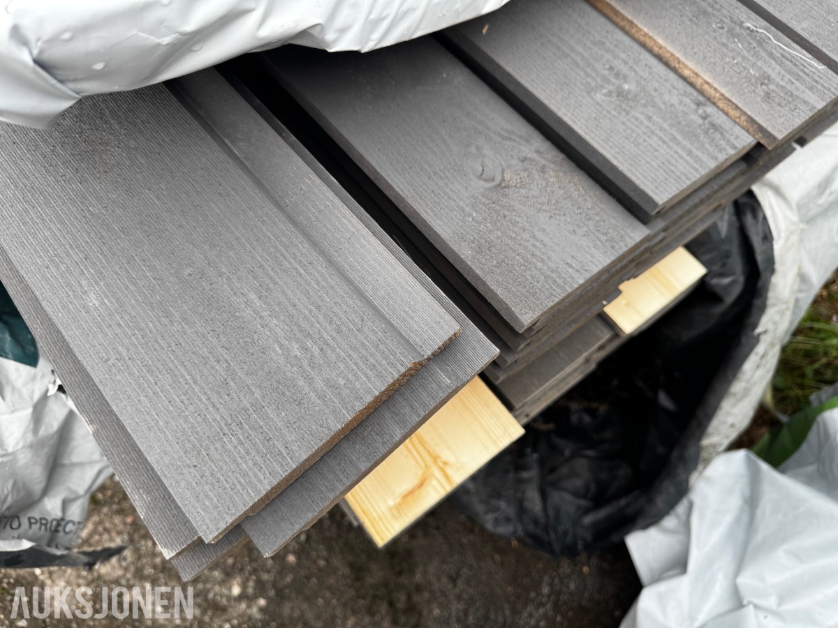 Kledning dobbeltfals 19x148 mm grunnet grå