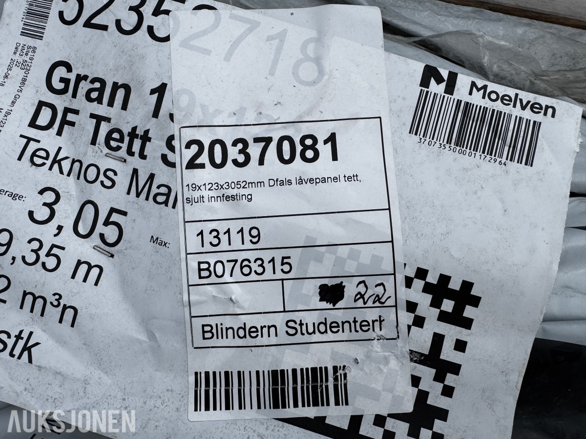 Kledning dobbeltfals 19x148 mm grunnet grå