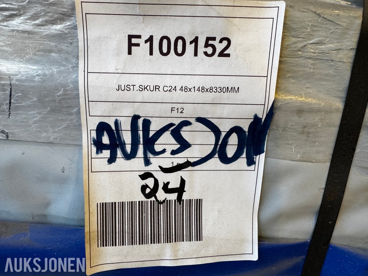 24 stk C24 Konstruksjonsvirke 48x148x8330 mm