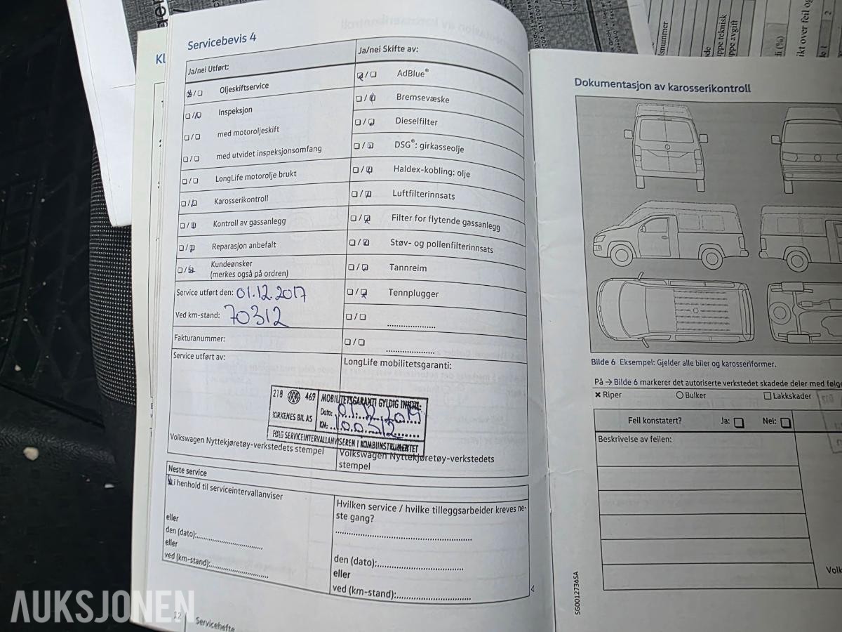 2016 VW TRANSPORTER 4MOTION WEBASTO HENGERFESTE