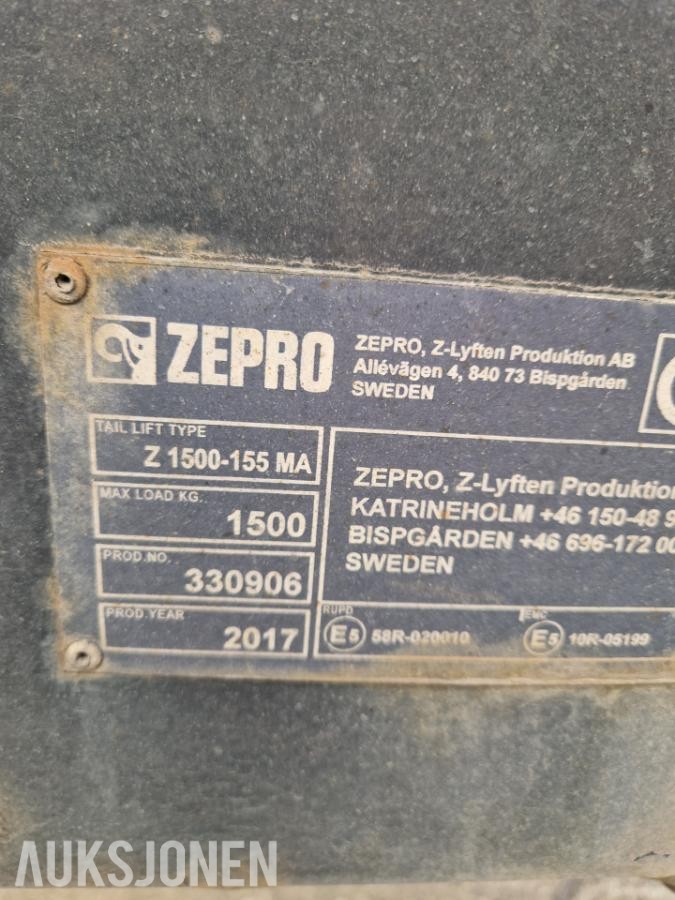 2017 Zepro 1500 kg løftelem