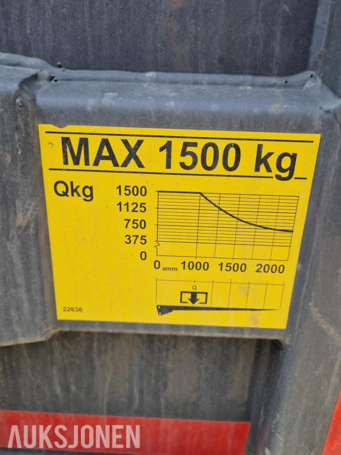 2017 Zepro 1500 kg løftelem