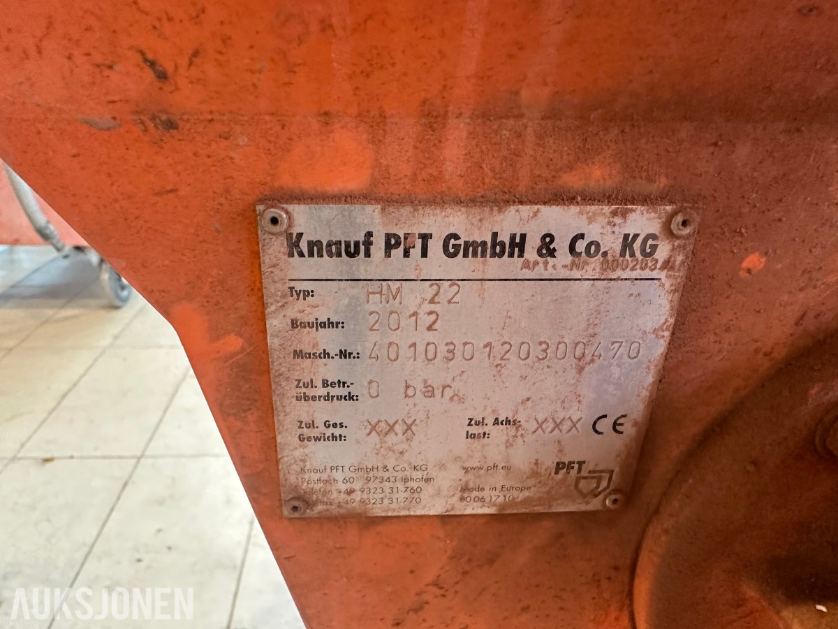 2012 Knauf PFT HM 22 gjennomstrømningsblander